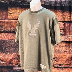 Harley-Davidson Olive Green Eagle Graphic Short Sleeve Tee